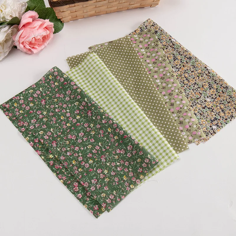 Printed Cotton Fabric For Patchwork Children Floral Quilted Cloth For DIY Handmade Crafts  25*25cm/Pc TJ0537-c