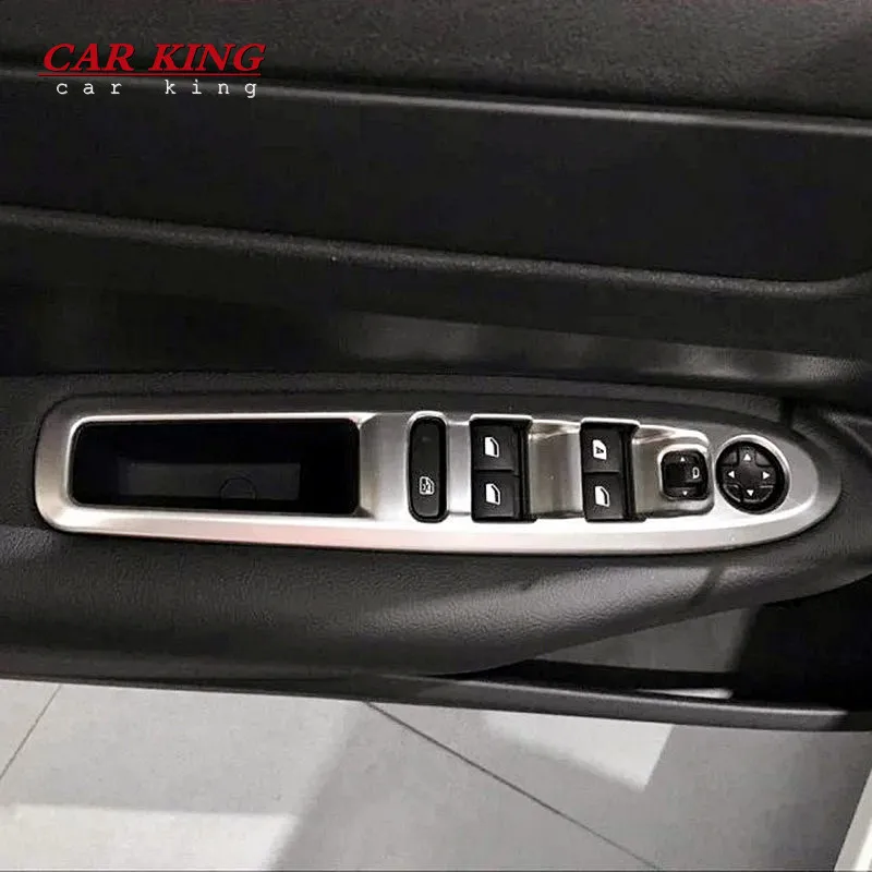 For Citroen C4 2016 Car Electric Power Window Lifter Switch Decoration Cover Trim interior ABS Matte car styling Accessories