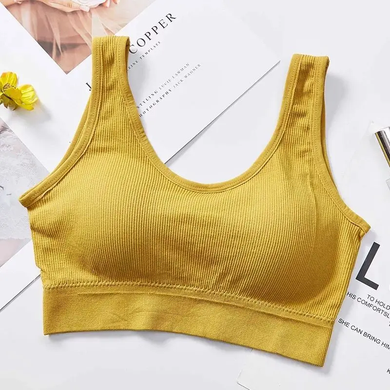 Women Seamless Bras Solid Color Brassiere Push Up Bra Cotton Bralette Comfortable Wireless Underwear V Back Female Sexy Lingerie