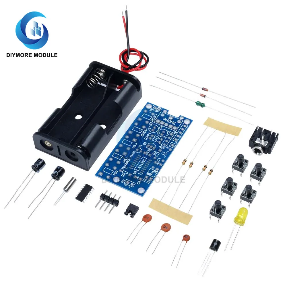 76-108MHZ FM Radio DIY Kit Set Wireless Radio Audio Receiver 1.8-3.6V Electronic Circuit PCB For Learning Welding