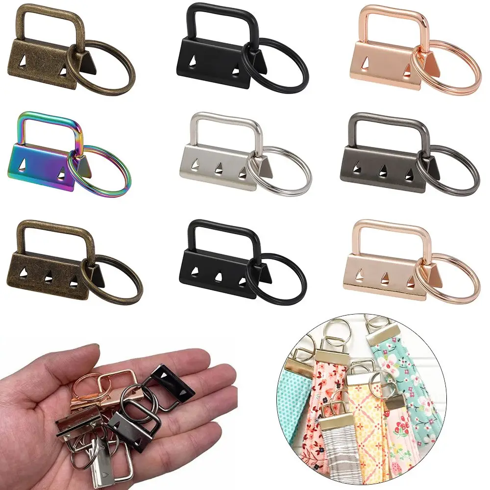 5Pcs Key Fob Hardware Wristlet Keychain Hand Craft Making Bag Wristlets Supplies Tail Clip with Key Rings Bag Parts Accessories