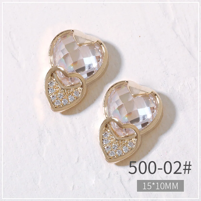 

10pcs Luxury Love Heart zircon crystals rhinestones nail art decorations jewelry nails accessories decoration charms supplies
