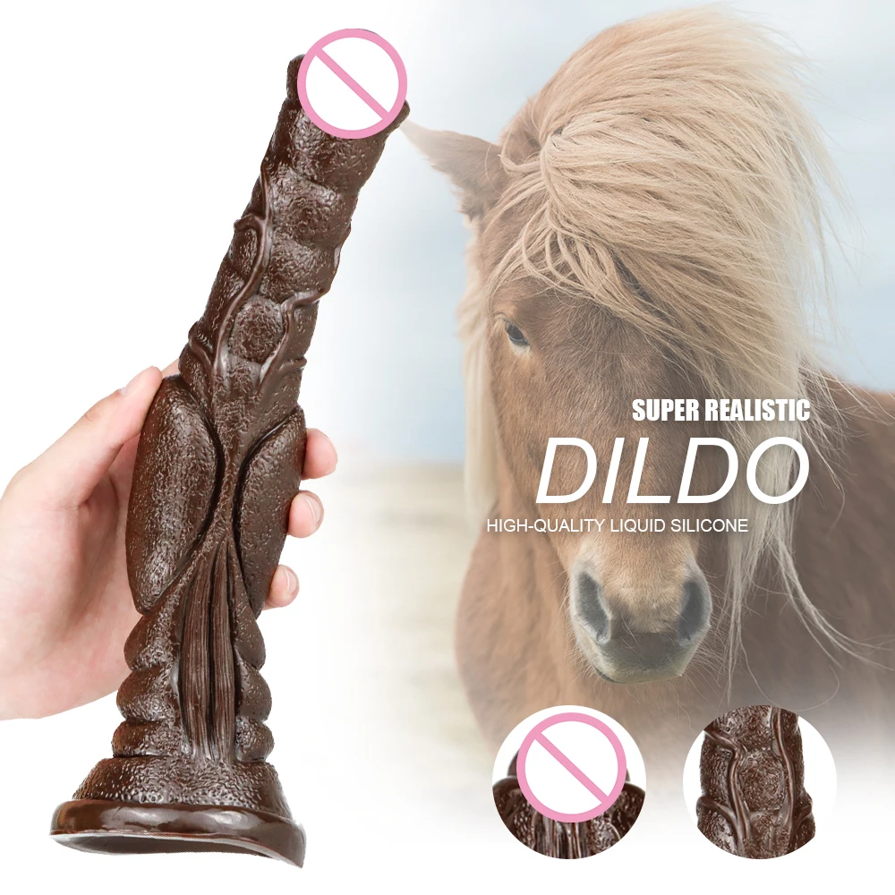 Animal Horse Dildos 30cm Long Realistic Penis Soft PVC Big Dick with Suction Cup Dildo Cock Anal Sex Toys for Men Women Couples