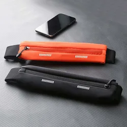 Riñonera de teléfono móvil para deportes al aire libre, bolsa de cintura luminosa para correr, ciclismo, senderismo, impermeable, delgada, soporte para auriculares y tarjeta de llave