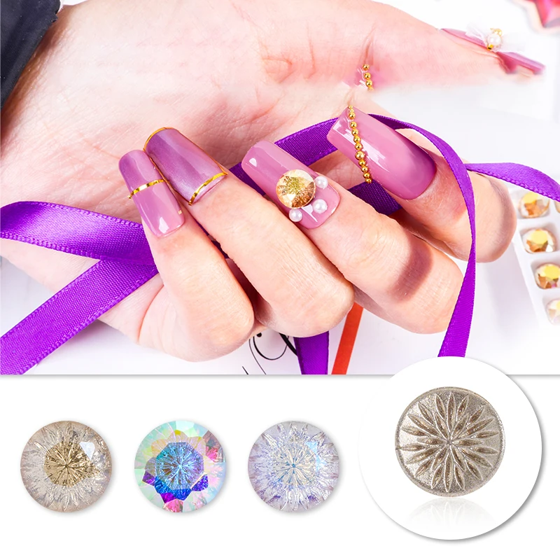 Pipatian Rivoli Rhinestone Nails Sticker K9 Glass Crystal Flat Back Glue Gems Crafts Gemstone for Nail Art Shiny Strass Trim