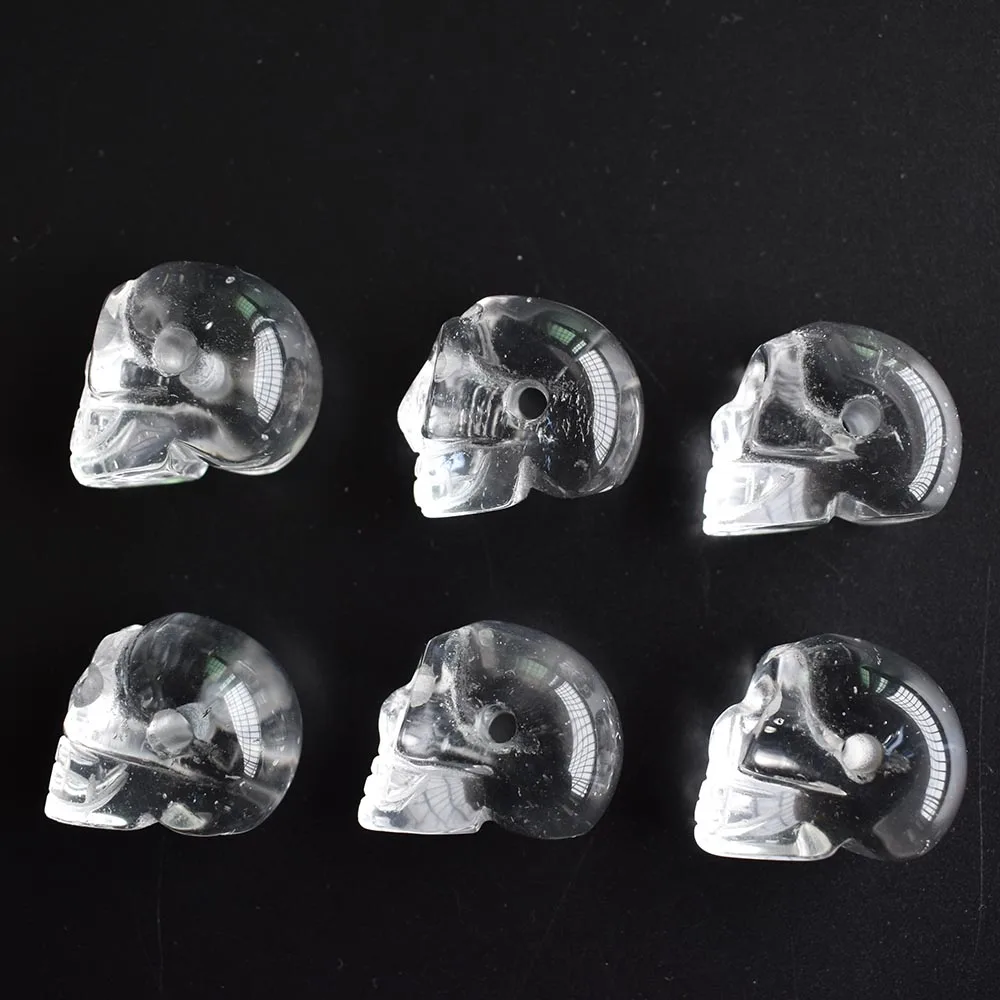 2020 Modische, hochwertige, aus Wassermelonengelb geschnitzte Totenkopf-Anhänger für die Schmuckherstellung, 6 Stück/Lot, Großhandel, kostenloser Versand – Detail 4