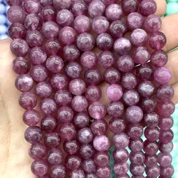 6 8 10mm Natural Lepidolite Chalcedony Stone Round Spacer Loose Beads For Jewelry Making DIY Bracelets Necklace Accessories