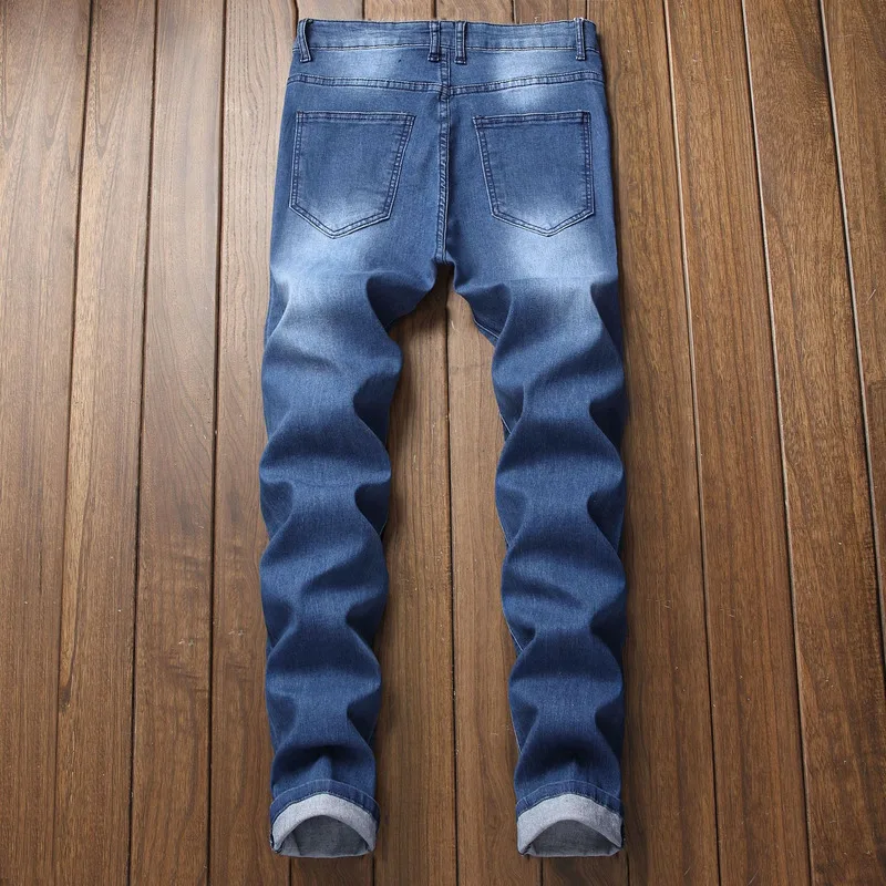 Men Ripped Jeans Slim Spring Hole 2020 Men's Fashion Skinny Jeans for Men Hiphop Trousers Long Pencil Pants Clothes Clothing