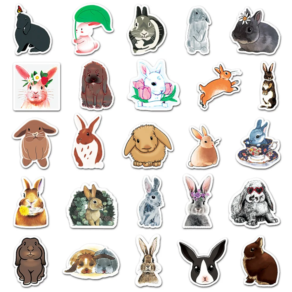 2021 New Cute Rabbit Ins Wind Cartoon Personality Graffiti Decoration Luggage Refrigerator Waterproof Stickers Wholesale