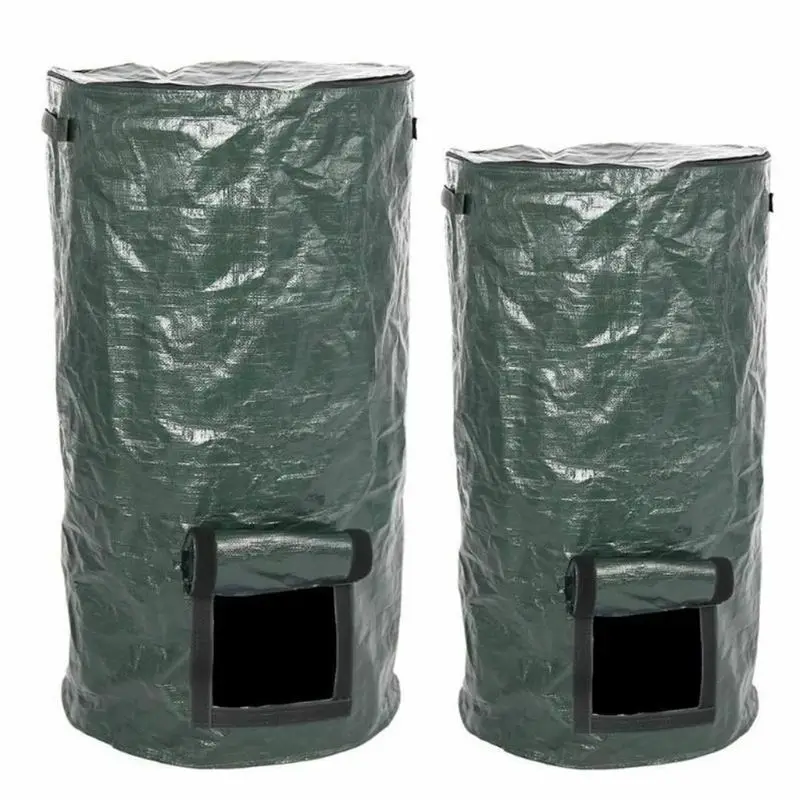 

B2RF Collapsible Garden Yard Compost Bag with Lid Environmental Organic Ferment Waste Collector Refuse Sacks Composter