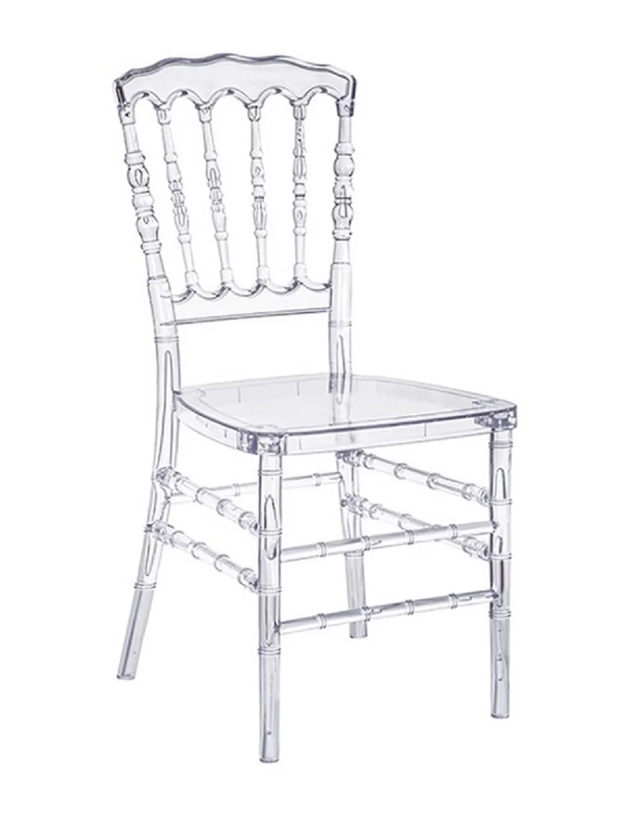 Transparent Napoleon Crystal Chair, PC Resin Chiavari Chair, Clear Wedding Chair