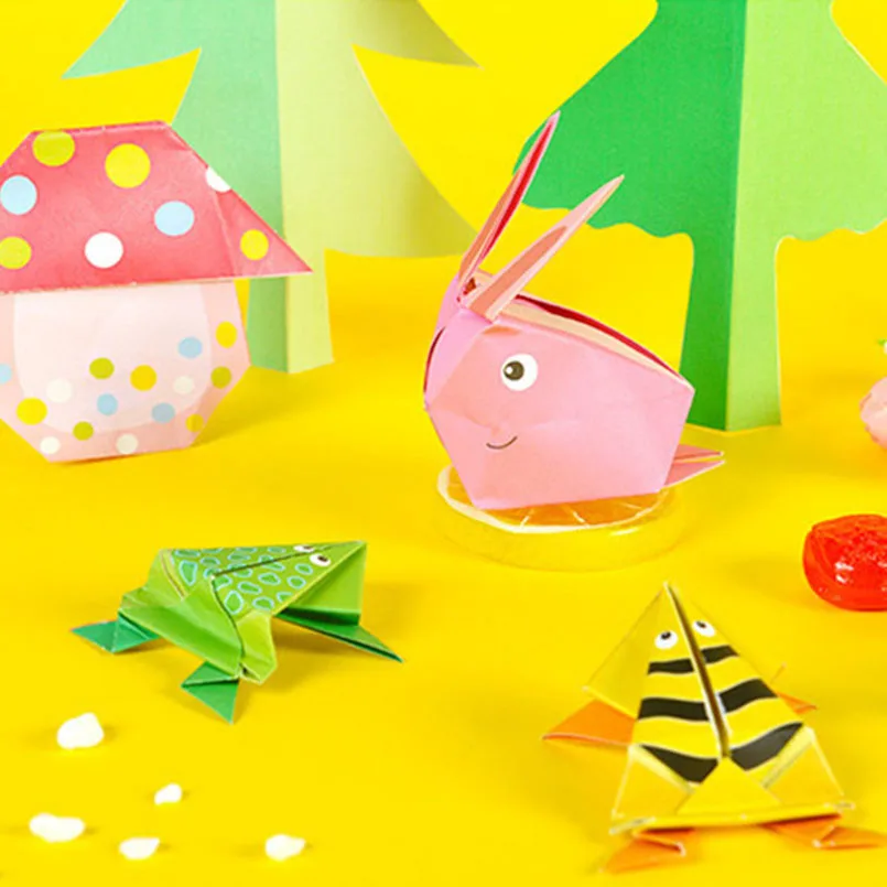 108 Pcs Cartoon Origami Papier Kleurrijke Boek Kinderen Speelgoed Dier Patroon 3D Puzzel Handgemaakte Diy Craft Papers Educatief Speelgoed