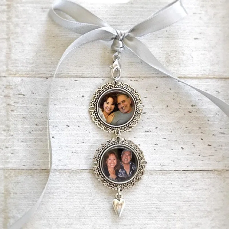 

Bridal Photo Charm, Bouquet Photo Pendant, Bouquet Memorial Charm, Custom Wedding Charms silver, Wedding Gift, Keepsake Bouquets