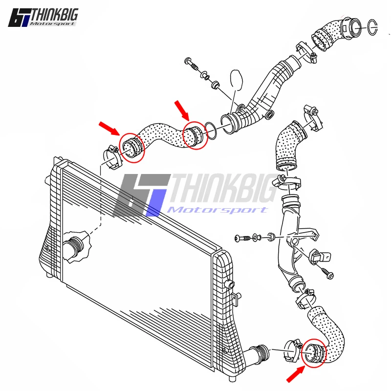 Alloy Bayonet Style Hose Coupler Kit For VW Golf GTI MK6/Scirocco/Passat B6/CC/Tiguan/Altea/Leon 2.0 TSI  2*[60-68] / [55-64]