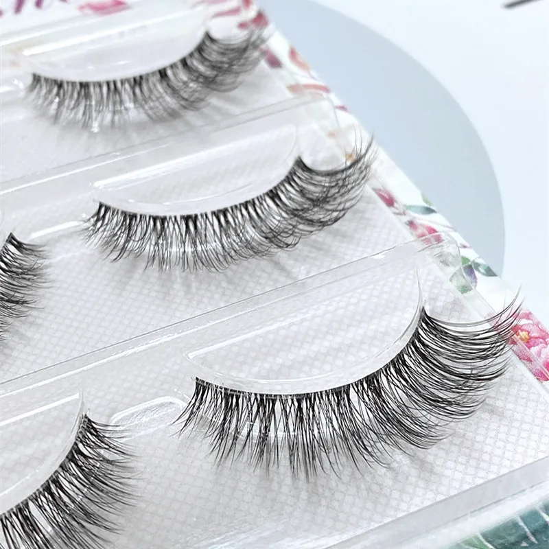 NEW Wholesale Mink Eyelashes 3pair lashes invisible band mink lashes reusable false eyelashes Makeup in Bulk