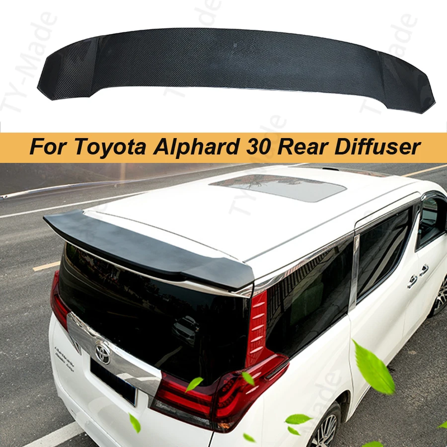 

Carbon Fiber FRP Rear Boot Roof Wing Spoiler Runk Lip Boot Cover Car Styling For Toyota Alphard AH30 2016 2017 2018 SLKB Style