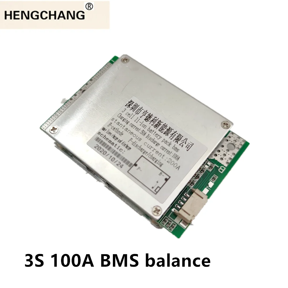 3S 100a Bms 11.1V 12.6V Li-Ion Battery Accessories PCB  with Balanced for Emergency Power Supply HENGCHANG Dropshipping