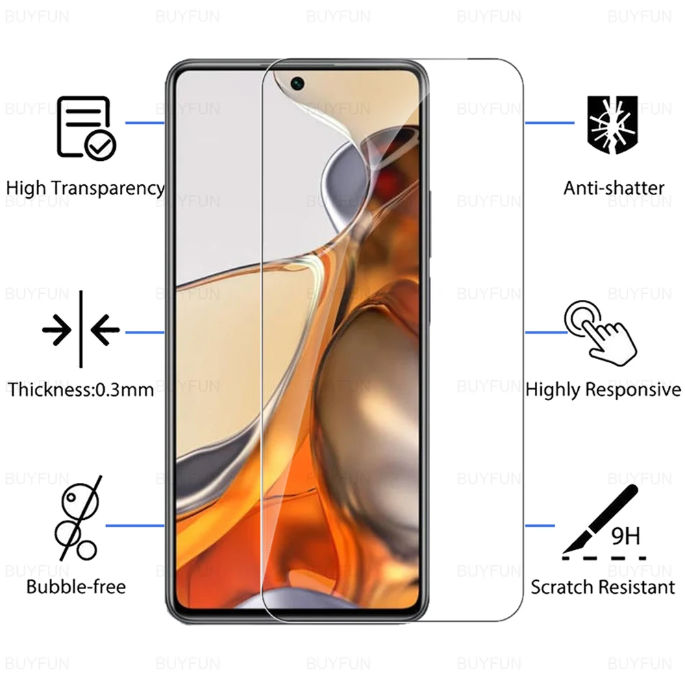 4in1 Tempered Glass For  Xiaomi 11T Pro Camera Lens Protective Film For Xiamoi 11 Lite 5G NE 11i 10T Pro Screen Protective Glass