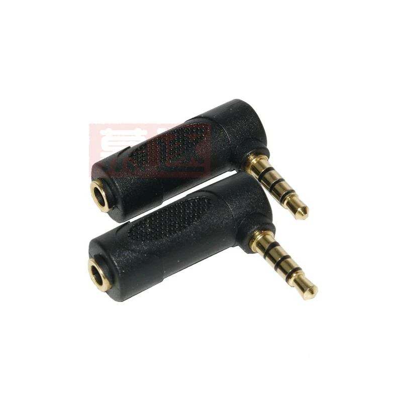 1 Stücke Gold 3,5mm 3 Pole Stereo 90 Grad Rechtwinklig Weibliche zu 3,5mm 4 Pole Männlichen Audio stecker L Form Jack Adapter Stecker