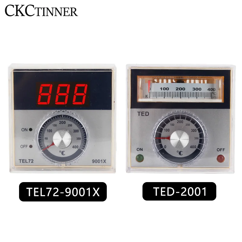 Pointer Temperature Controller K Type E Type Digital Thermostat TED-2001/TEL72-9001X 400 Celsius 220VAC 72*72mm