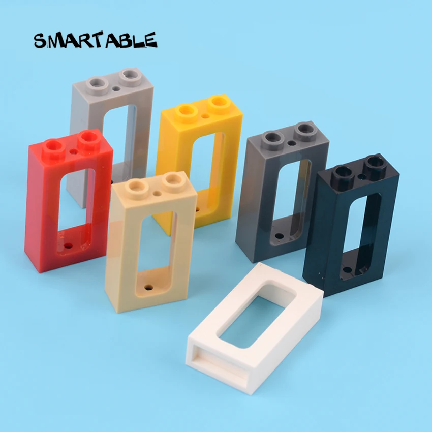 Smartable Train Window 1x2x3 with Glass Building Block MOC Train Parts Toy For House Castle Compatible City 4035+60602 20pcs/lot