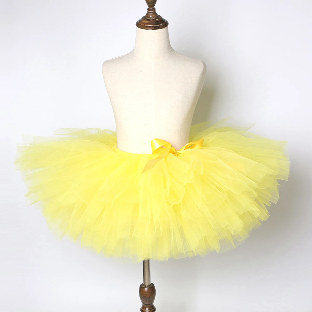 Baby Girls Yellow Tutu Skirt for Kids Fluffy Ballet Tutus Ball Gown Girl Birthday Costume Toddler Tulle Skirts for Photo Shoot