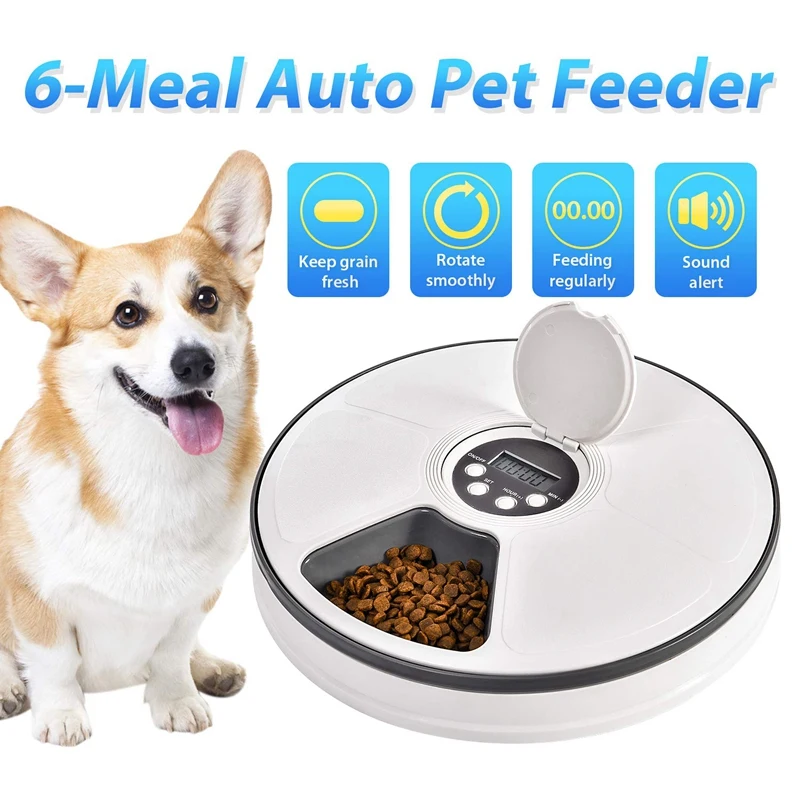 

Cat Food Container Automatic Pet Feeder Dog Bowl Timing Music Reminder Dispenser for Small Animals ABS Plastic Pet Accessories