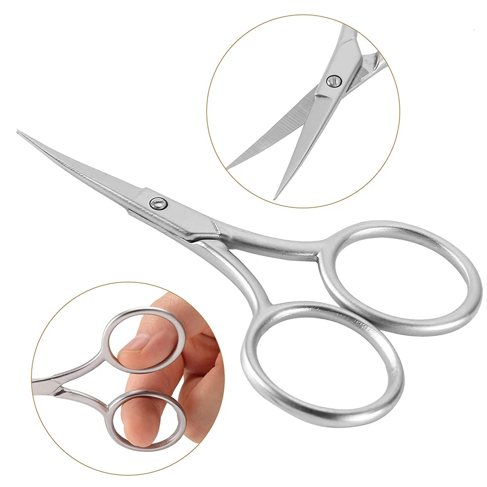 8.9CM Stainless Steel Small Embroidery Scissors Sharp Curved Tip Needlework Sewing Scissors for DIY Craft Thread Cutting Tools