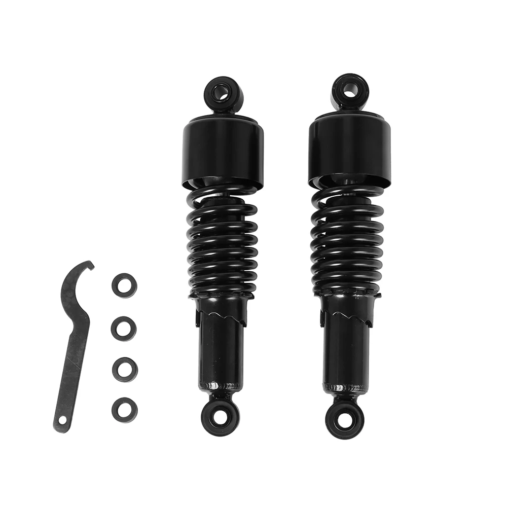 Black 267mm Rear Shock Absorbers Motorcycle Adjustable Suspension Shocks Spring for Harley Sportster 883 1200 Touring Road King