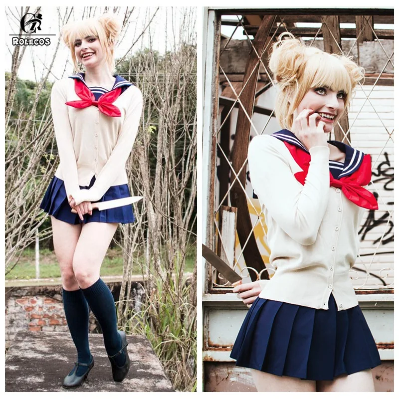 ROLECOS MHA Anime Cosplay Costume Himiko Toga Cosplay BNHA Costume for Women Uniform Full Sets