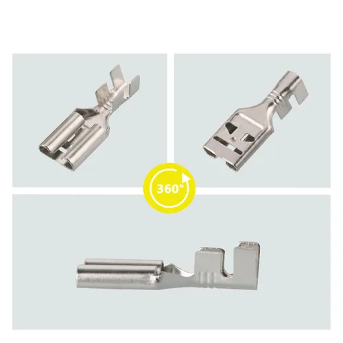 Imagen 2 del producto 100 Uds hembra 9,5 enchufe resorte terminal de prensa en frío 9,5mm conectores de engarzado DJ622-D9.5 × 1,2C espesor 0,5