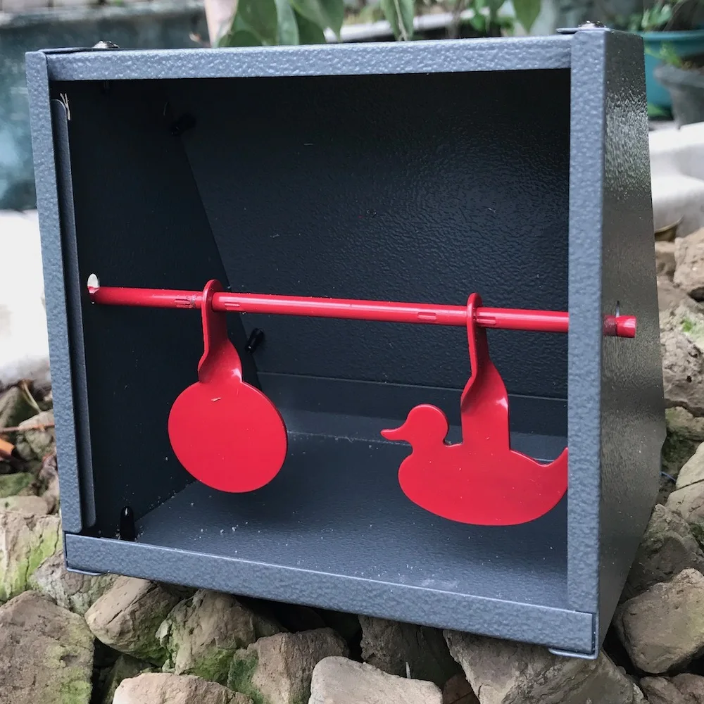 Grey Pellet Trap with 2 Red Built-in Spinner Targets-5.50“*5.50”