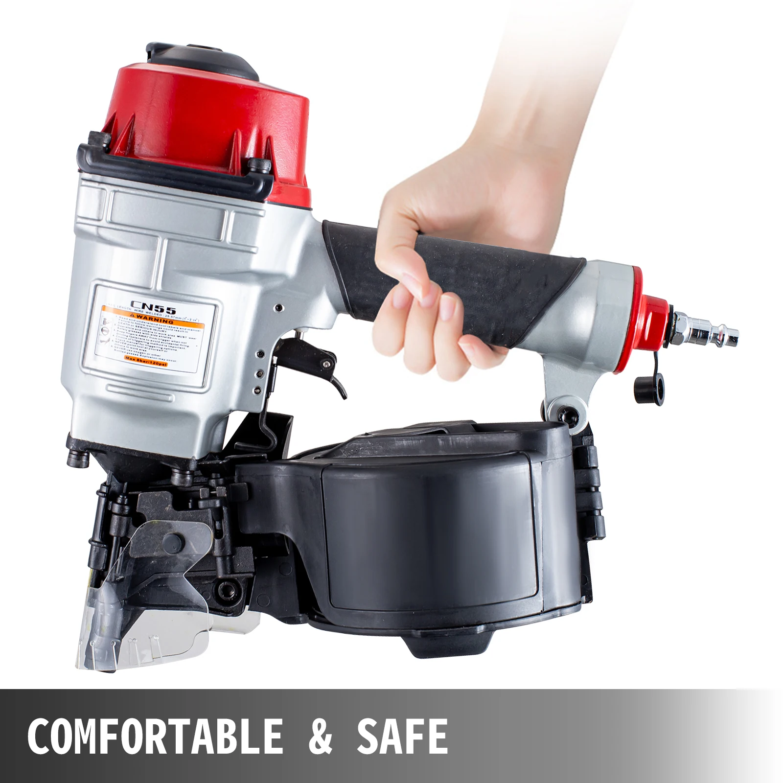 VEVOR Pallet Making Coil Nailer CN55 CN70 CN80 per raccordo bordo lavorazione del legno mobili strumento di lucidatura pistola pneumatica a rullo pneumatico