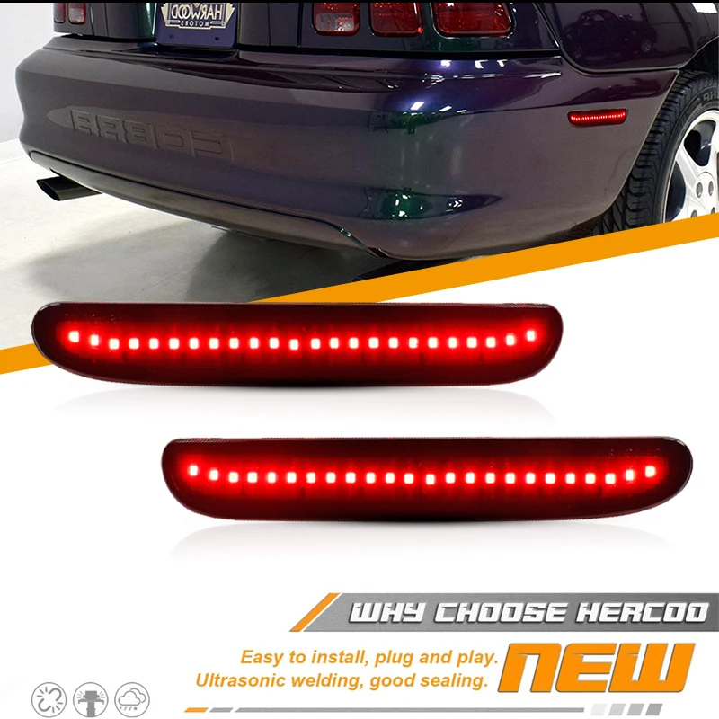 2pcs Red or White LED Side Marker Light Bumper Lamps for Ford Mustang 1994 - 1998 Base Shelby GT500 GT Turn Signal Lamp