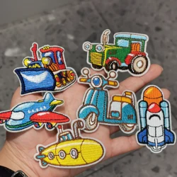 1Pcs Car Airplane Rocket Embroidery Sew On Patches Applique Badge Craft Embroidered DIY For Clothes Trousers Clothing Sticker