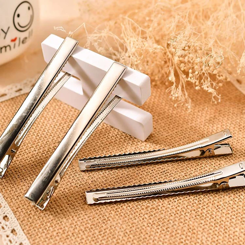 Grampos de cabelo básicos de metal brilhante, grampo de cabelo dourado e prateado, acessórios para cabelo DIY para mulheres e meninas, ferramenta de