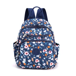 Vento Marea-Mini mochila con estampado de flores para mujer, bolso de hombro estilo Preppy, impermeable, de nailon, 2021