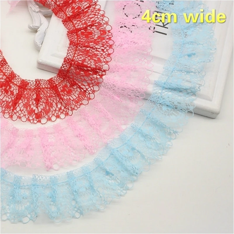 Delicate Jacquard Embroidered Pleated Tulle Lace Ribbon DIY Neckline Cuff Skirt Hem Cloth Toy Pet Clothing Sewing Accessories