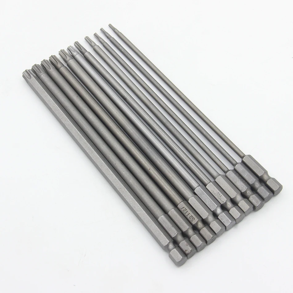 1Pc 150mm long T6-T40 Magnetic Torx Screwdriver Bits Set Electric Screwdriver head T6,T8,T9, T10,T15,T20,T25,T27, T30,T35,T40