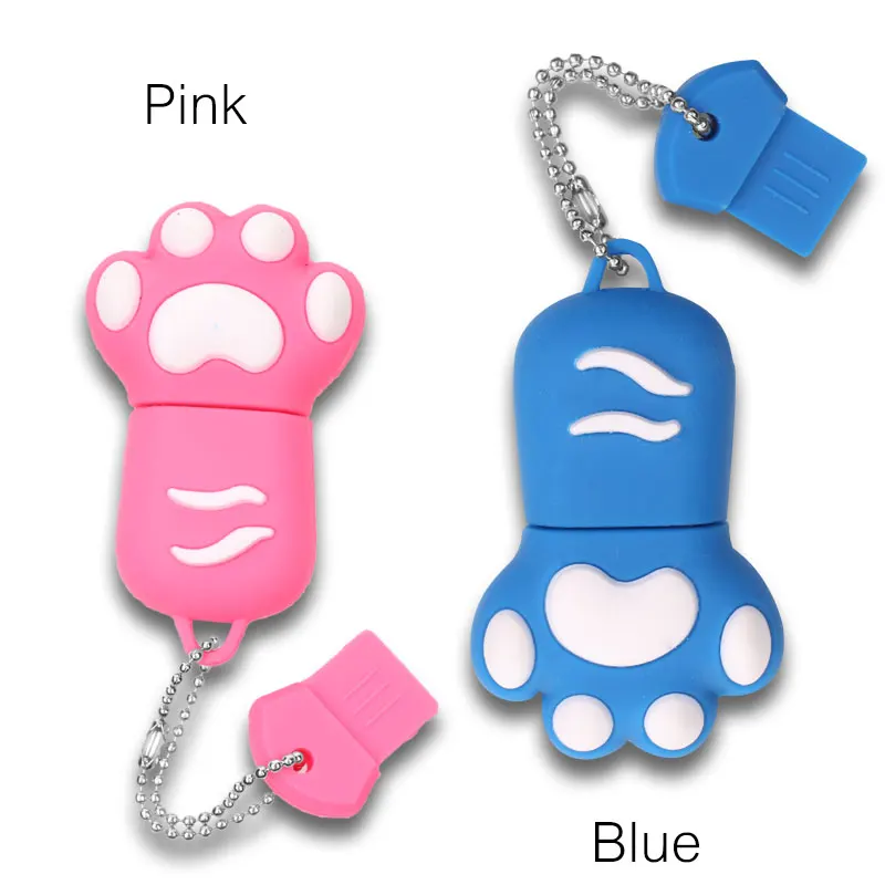 Cartoon Leuke Mooie Kat Klauwen Pen Drive 4Gb 8Gb 16Gb 32Gb 64Gb Vrouwen Usb Flash drive Usb 2.0 Flash Memory Stick Pendrives U Disk