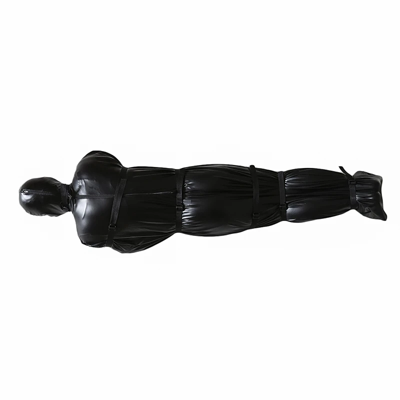 Thierry Full Body Bondage Unisex Mummy Bag, Patent Leather Sex Sleeping Bag SM Products Bodysuit Halloween Cosplay