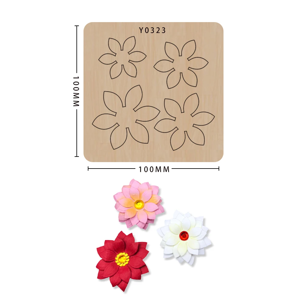 Wood Die Cut Flower Handmade Scrapbooking Templat Laser Mold Hairpin Shaped Cutting Dies Suitable For Big Shot  Machines