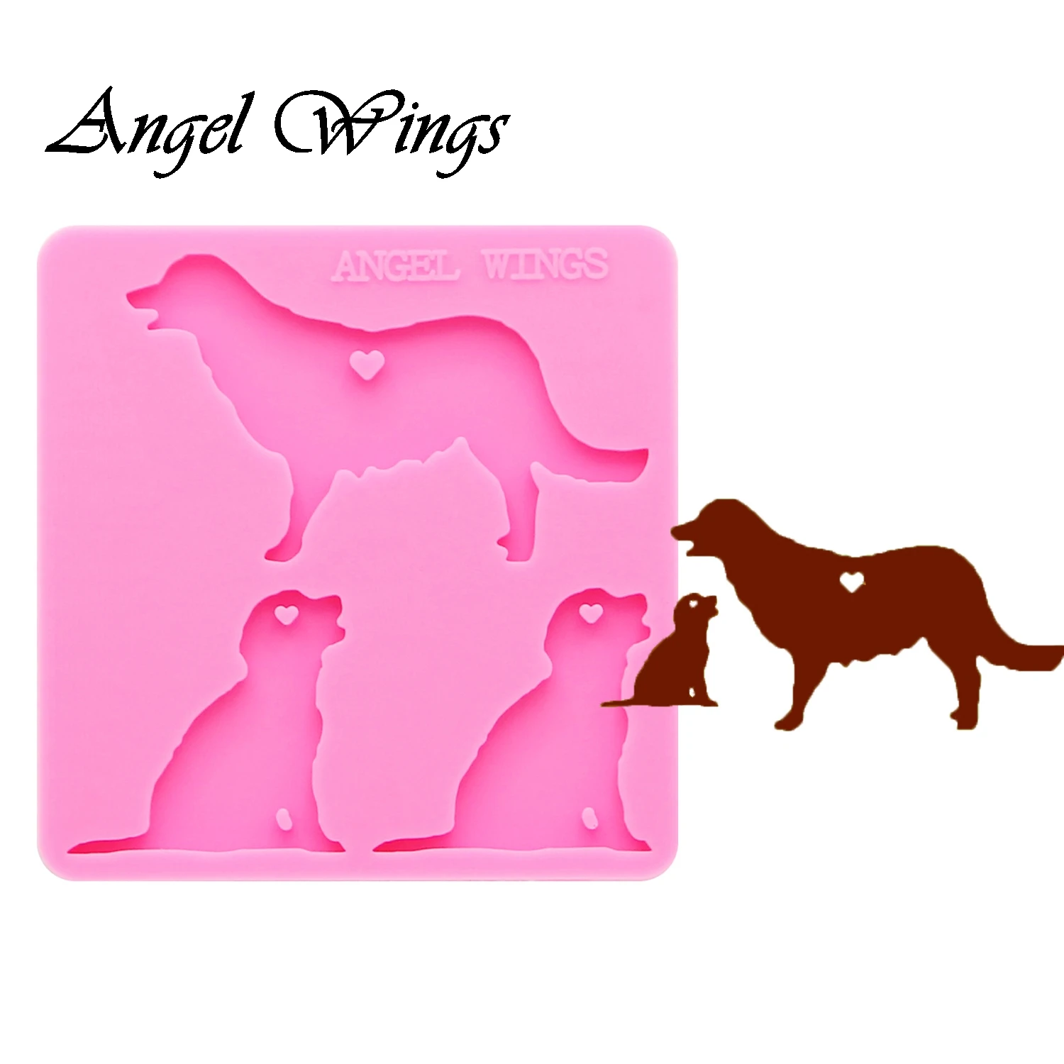 Shiny New keychain dog family mama/baby Silicone Molds DIY Jewelry Making Silicone Epoxy Resin Mold Custom mould DY0126