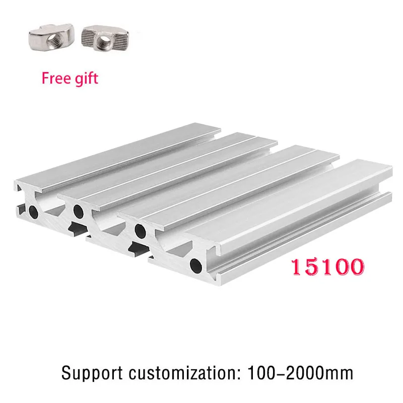 

1pcs 15100 Industrial Aluminum Profiles Linear Rail Extrusion Frame Aluminum CNC ProfileCamera Slider Furniture Printer 800 600