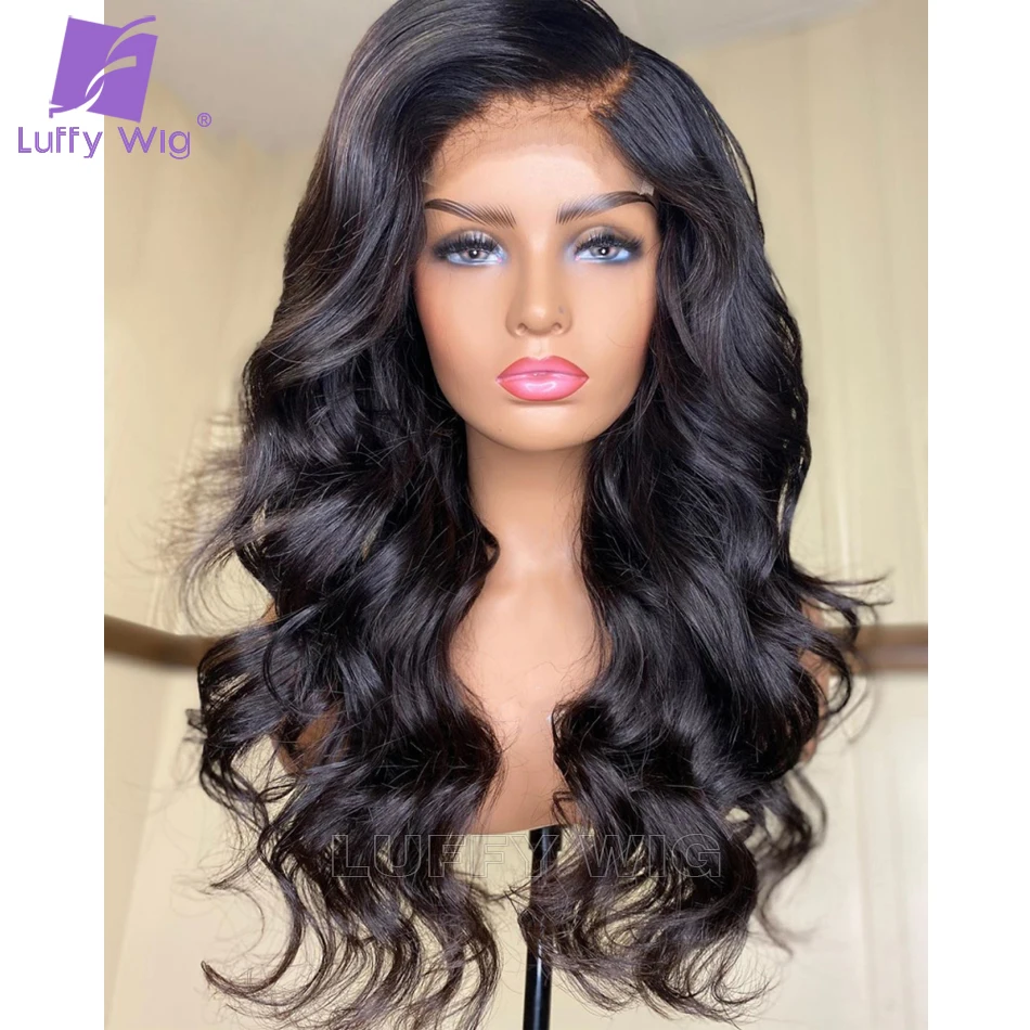 Wavy Lace Front Human Hair Wigs for Women Pre Plucked 13x6 Hd Lace Frontal Wig Transparent Lace Wigs Brazilian Remy Hair LUFFY