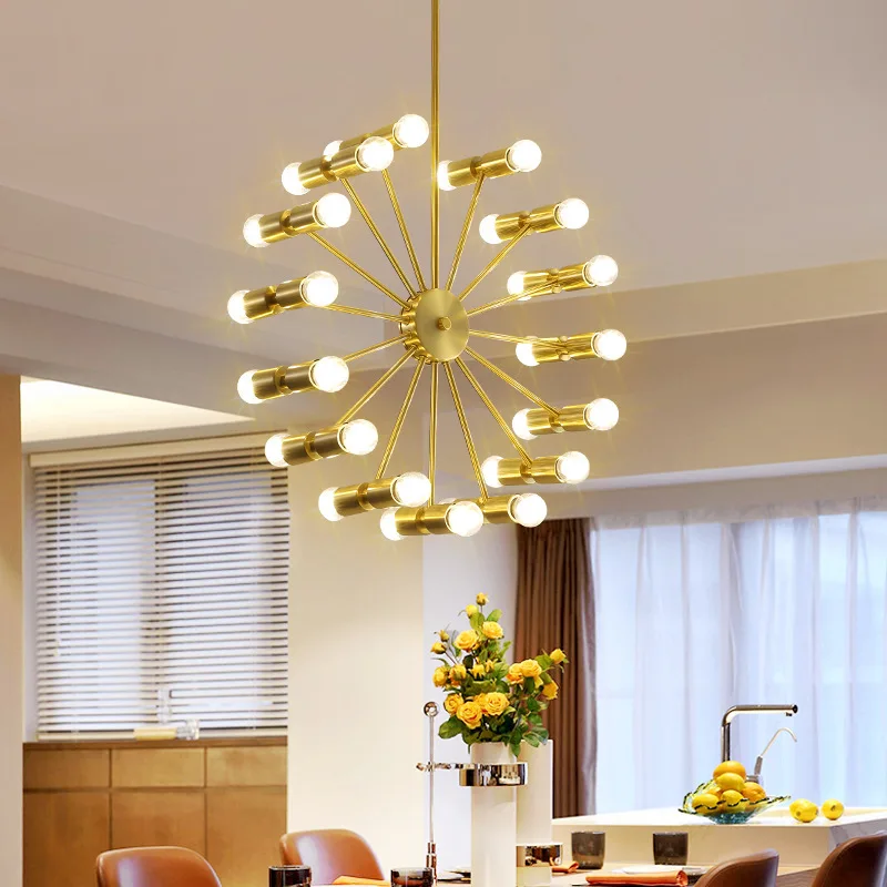 

Nordic Modern Gold/Silver Simple Living Room Bedroom Restaurant Clothing Store Shopping Mall Round/Semi-circular Chandelier Lamp