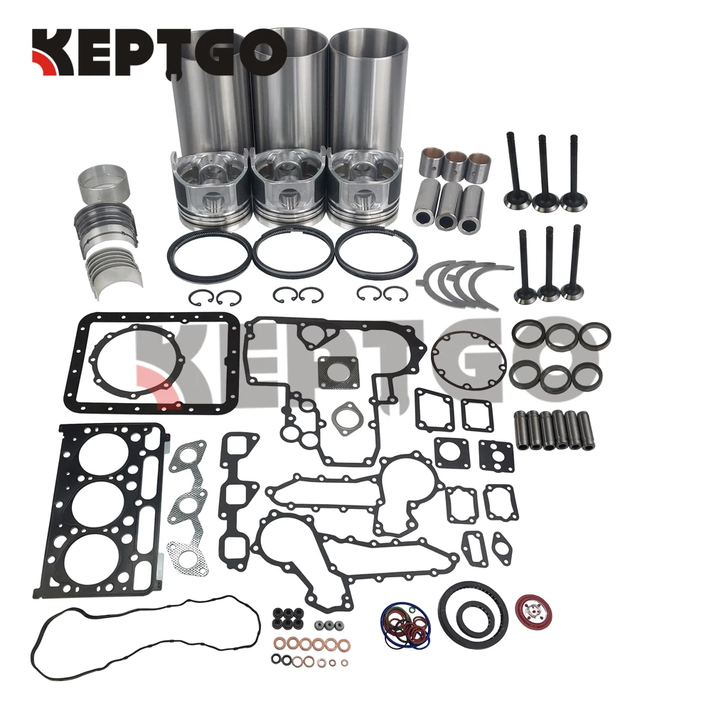 New D1463 Overhaul Rebuild Kits With Valve for Kubota Diesel Engine Bobcat 328 325C Skid Loader Excavator 3 Cylinders