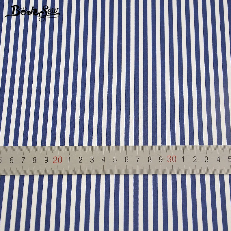 Booksew Blue Strips 100% Cotton Fabric Dye Twill Sewing Material Textile Meter DIY Tissu Telas Patchwork Algodon Tecido Curtain