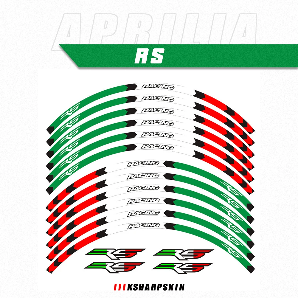 12 Strips Motorcycle Reflective decals Wheels Moto Rim Stickers decoration Styling rim sticker For Aprilia RS rs125 rs 125