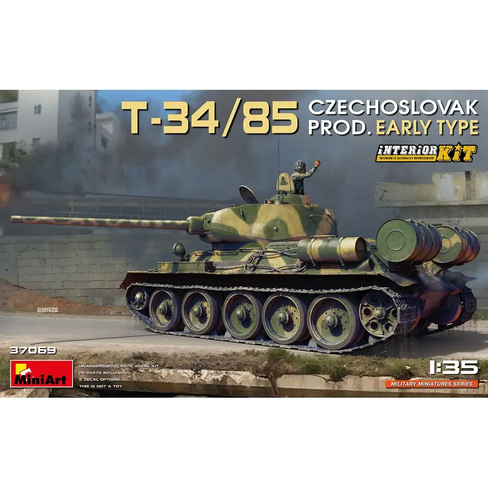 

MiniArt 37069 1/35 T-34/85 чехословацкий прод. Раннего типа. Комплект для интерьера-набор моделей в масштабе